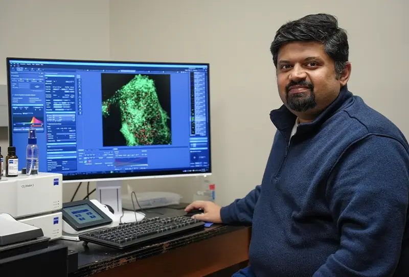 Assistant Professor Amit Joshi in his lab